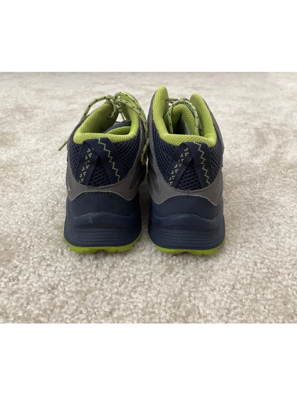 Merrell MOAB SPEED Mid Navy Gray Lime Hiking Sneakers Big Kids Boys 5W Wide